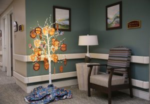 Seating Area with Fall Tree